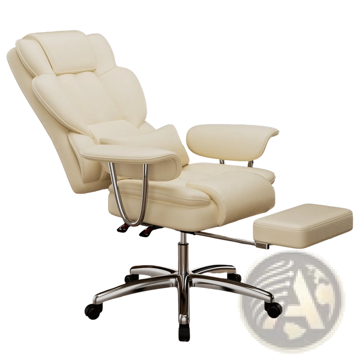 Big and Tall Executive Leather Office Chair with Footrest