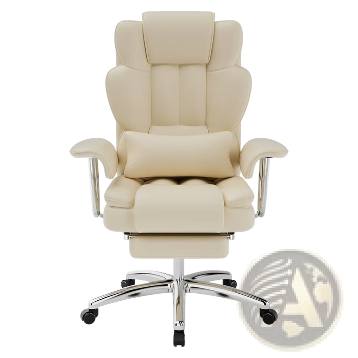 Big and Tall Executive Leather Office Chair with Footrest