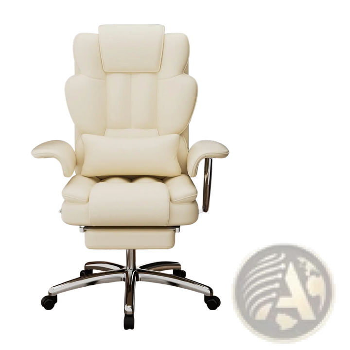 Big and Tall Executive Leather Office Chair with Footrest