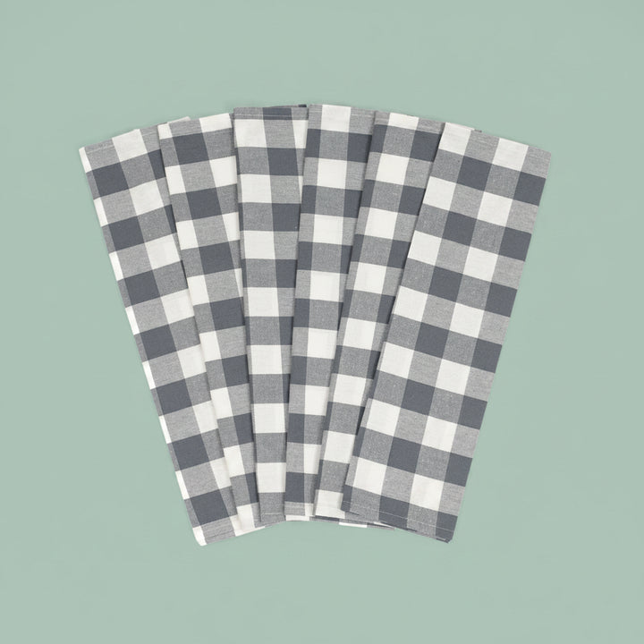 Cotton Plaid Kitchen Towels (Set of 6