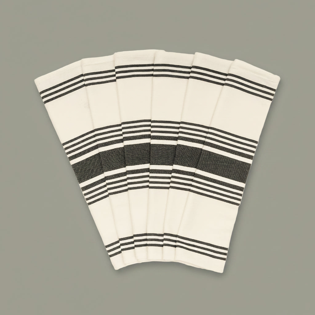Organic Cotton Striped Kitchen Towels (Set of 6)