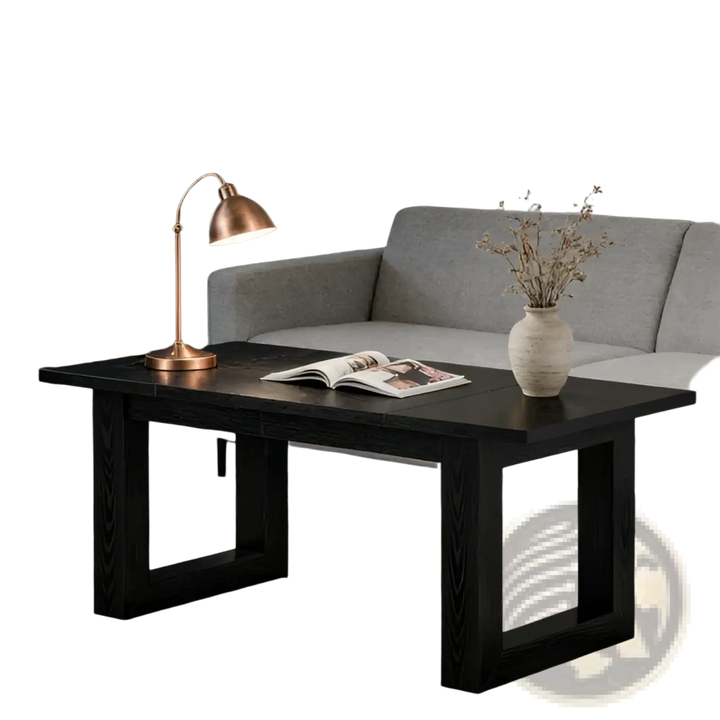 Black Wooden Office Desk Modern Minimalist Workstation