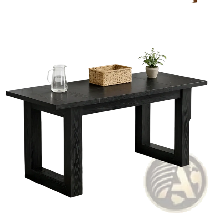Black Wooden Office Desk Modern Minimalist Workstation