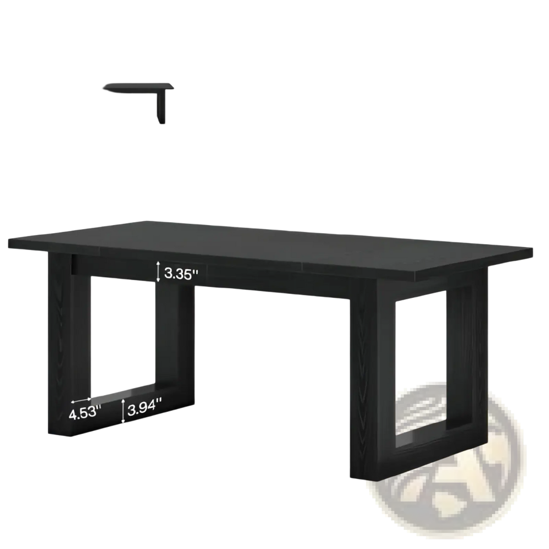 Black Wooden Office Desk Modern Minimalist Workstation