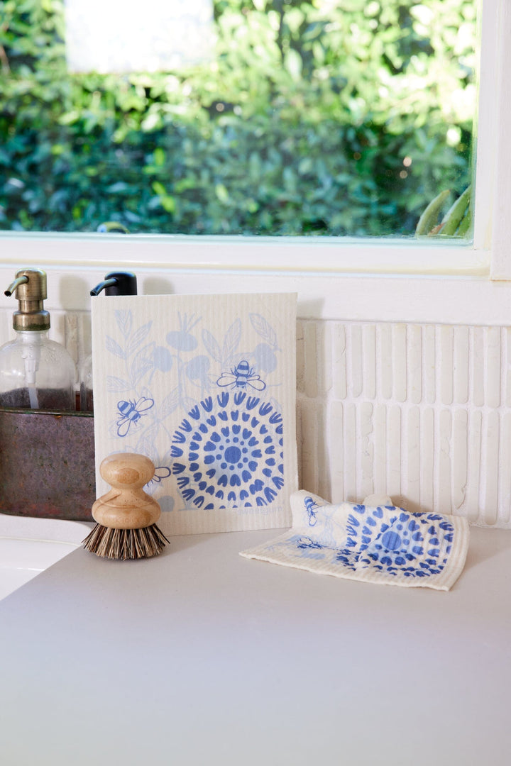 Bloom in Blue Swedish Dishcloth
