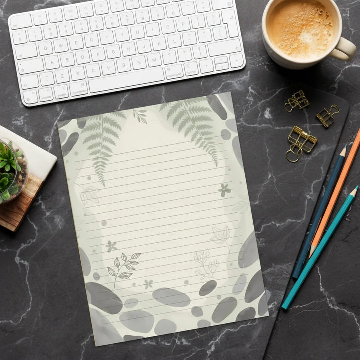 Botanical Ferns Notepad - Single-Sided Tear-Away Pages - DipaliZ