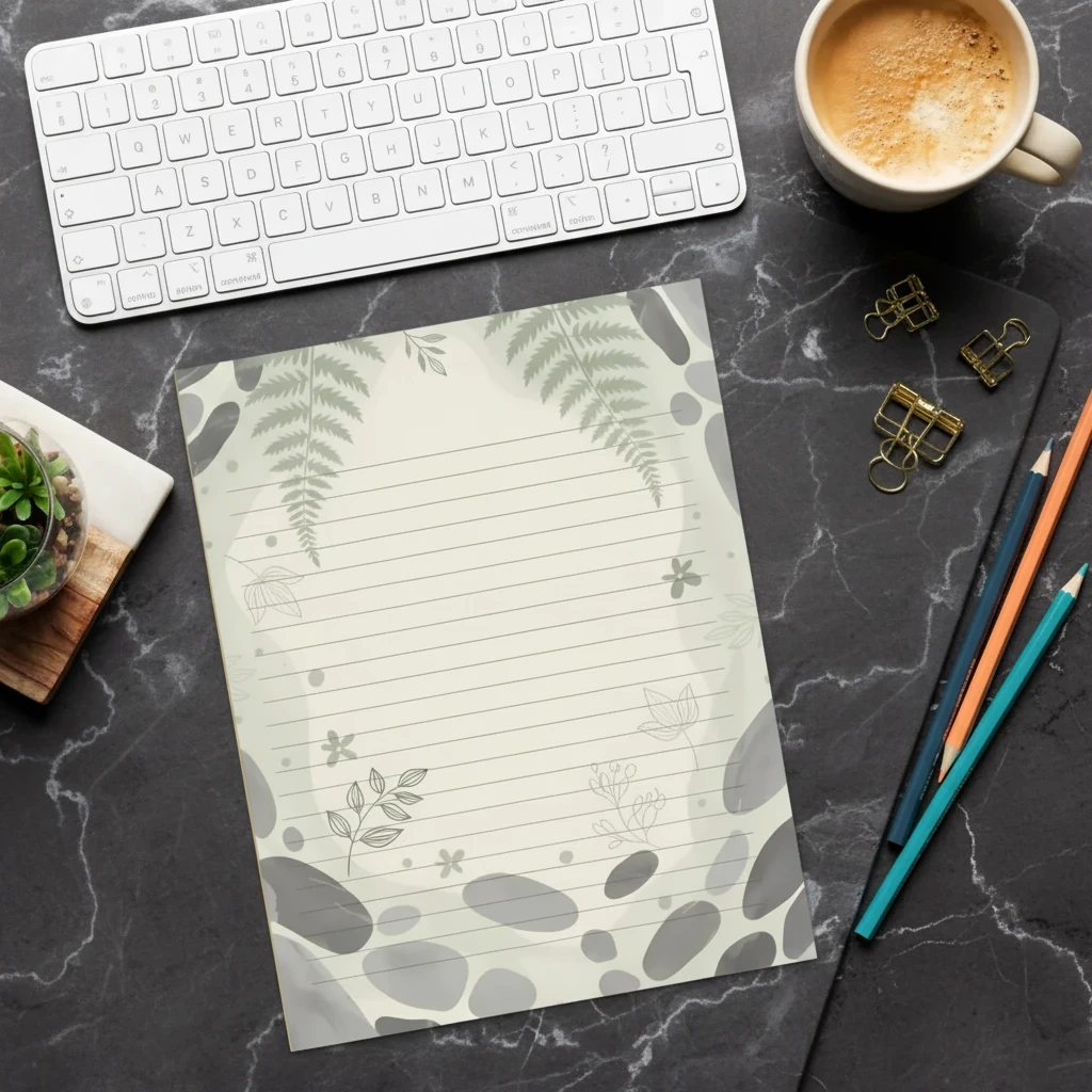 Botanical Ferns Notepad - Single-Sided Tear-Away Pages - DipaliZ