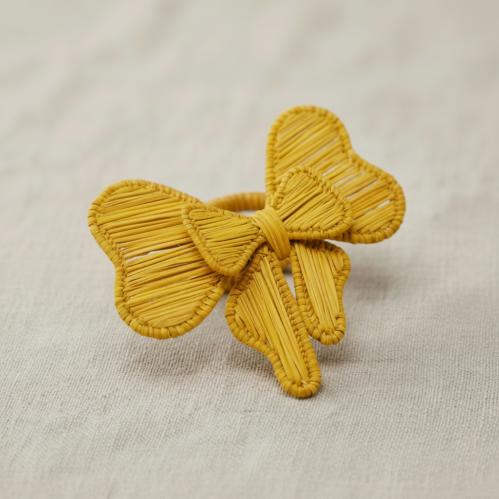 Bow Tie Handwoven Iraca Napkin Ring