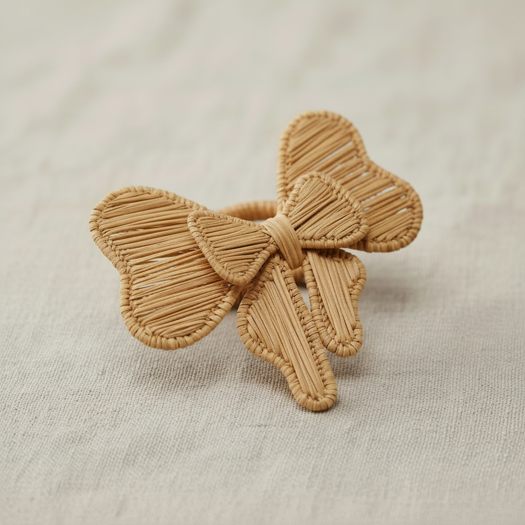 Bow Tie Handwoven Iraca Napkin Ring