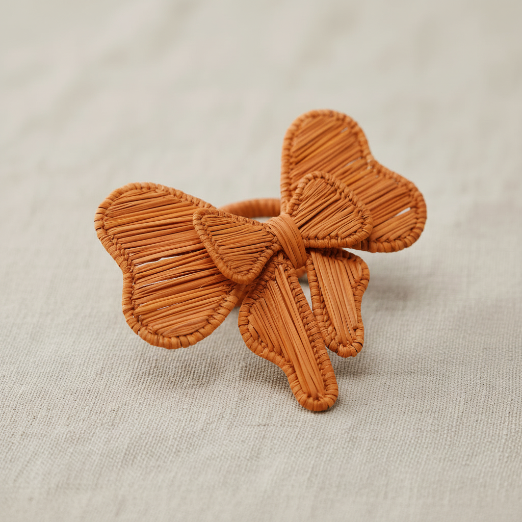 Bow Tie Handwoven Iraca Napkin Ring