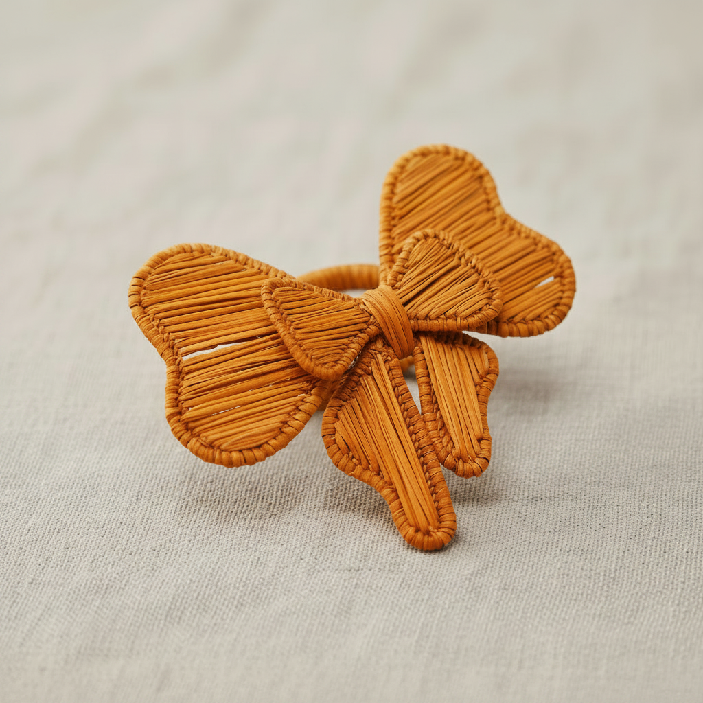 Bow Tie Handwoven Iraca Napkin Ring