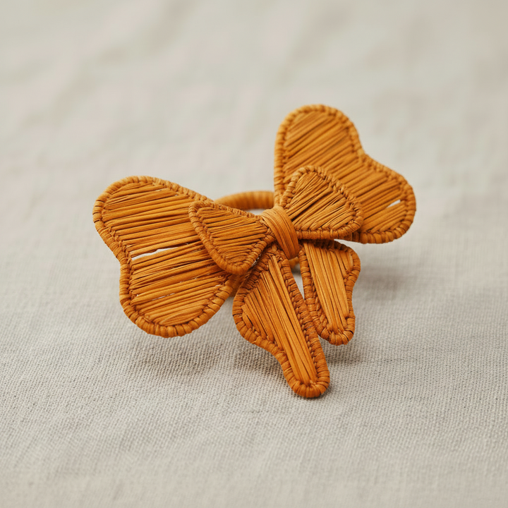 Bow Tie Handwoven Iraca Napkin Ring
