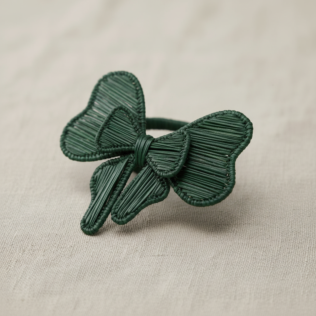 Bow Tie Handwoven Iraca Napkin Ring