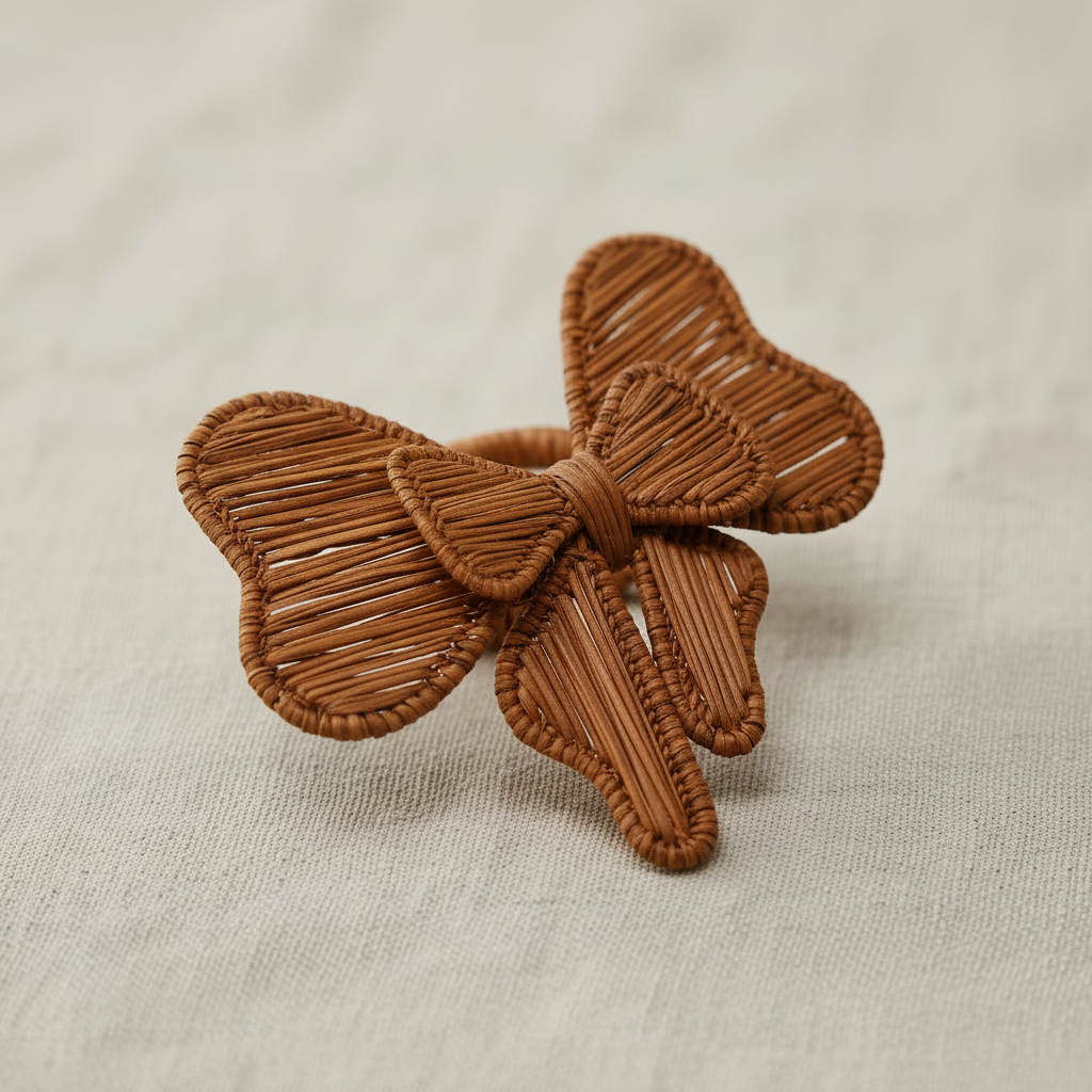 Bow Tie Handwoven Iraca Napkin Ring