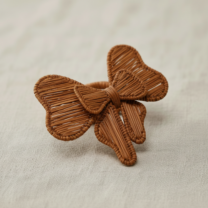 Bow Tie Handwoven Iraca Napkin Ring