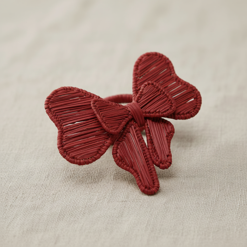 Bow Tie Handwoven Iraca Napkin Ring