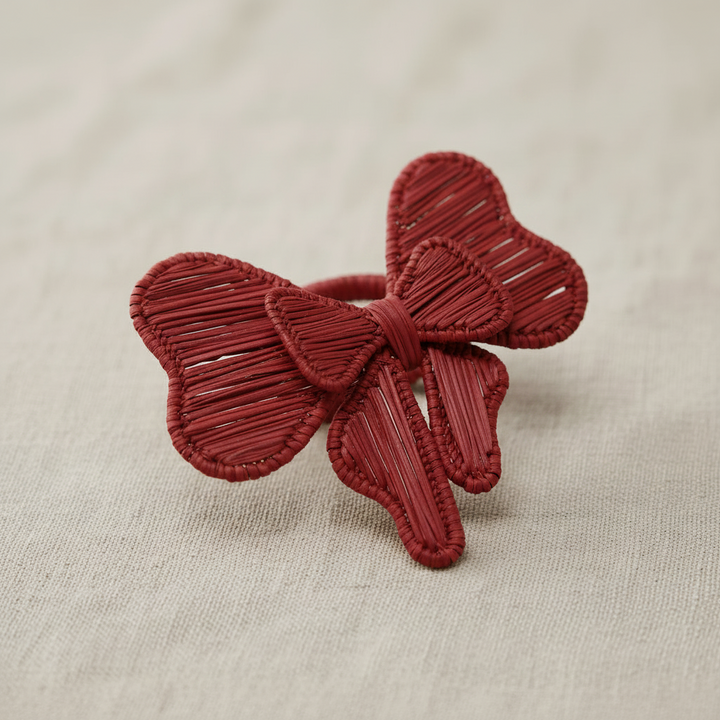 Bow Tie Handwoven Iraca Napkin Ring