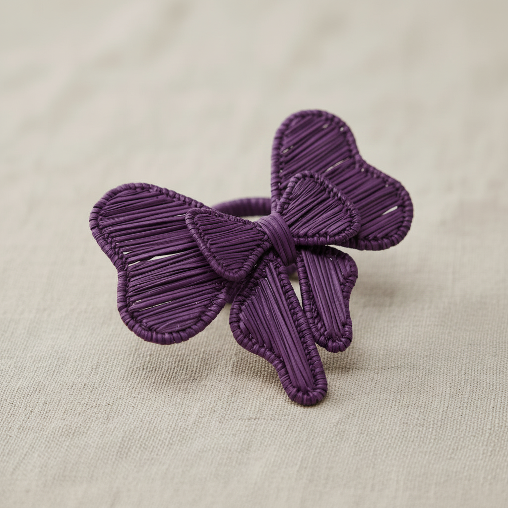 Bow Tie Handwoven Iraca Napkin Ring