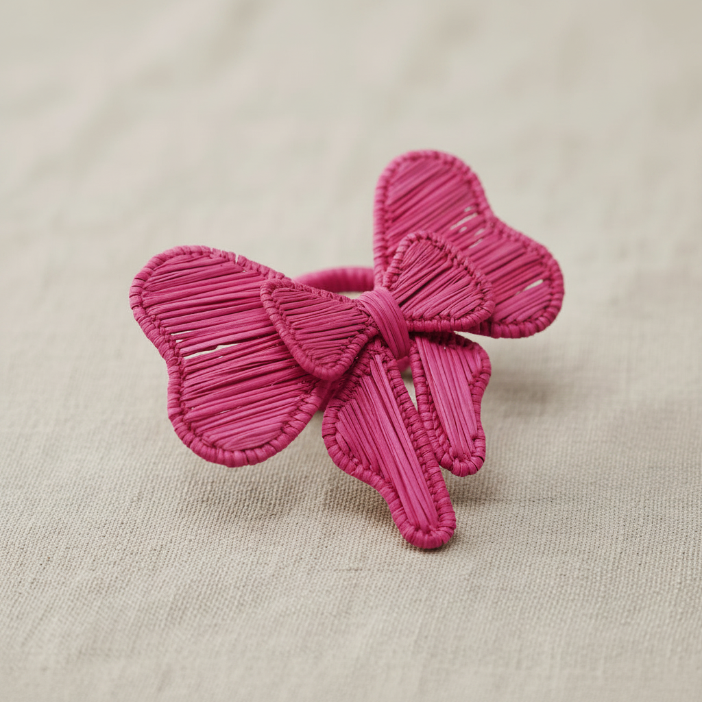 Bow Tie Handwoven Iraca Napkin Ring