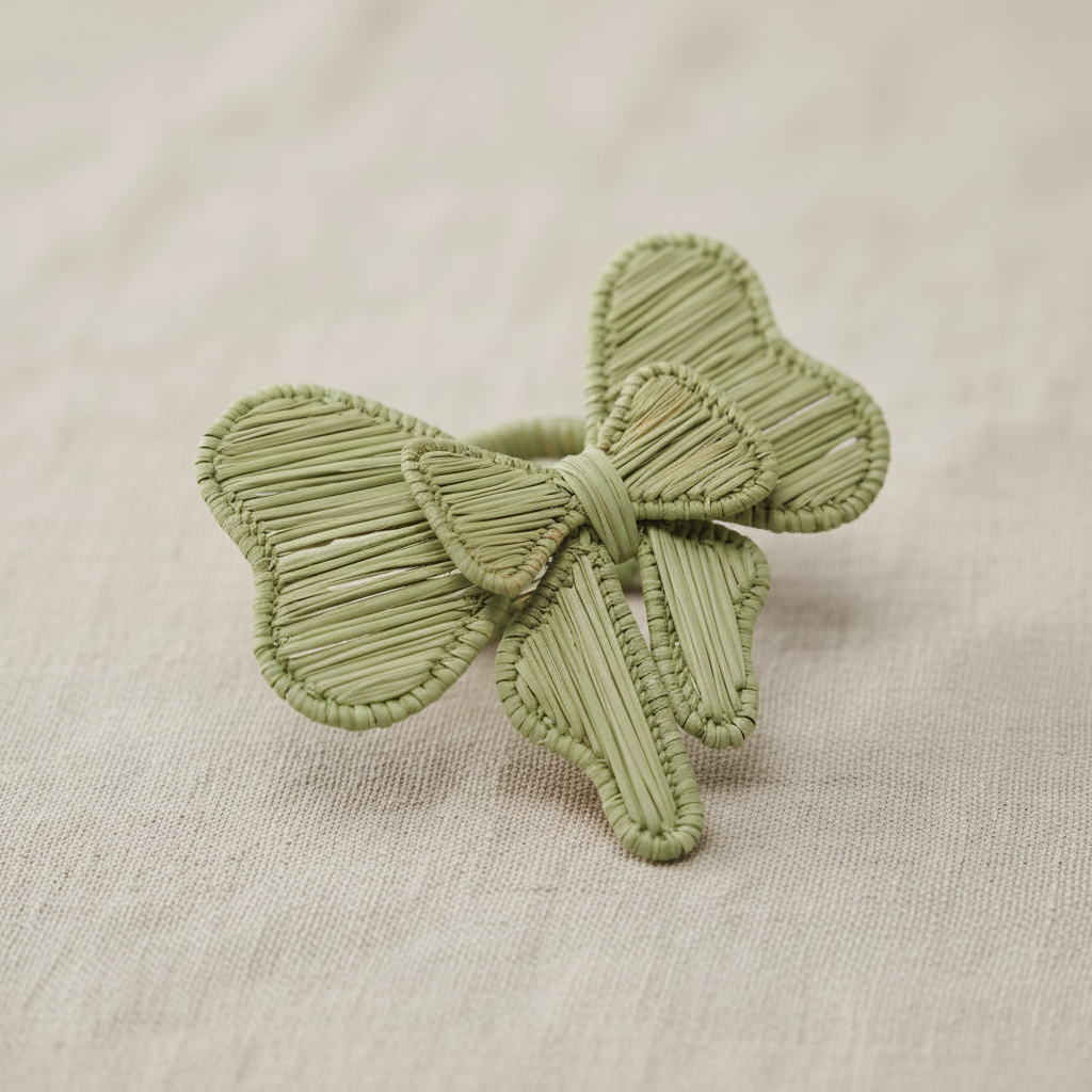 Bow Tie Handwoven Iraca Napkin Ring