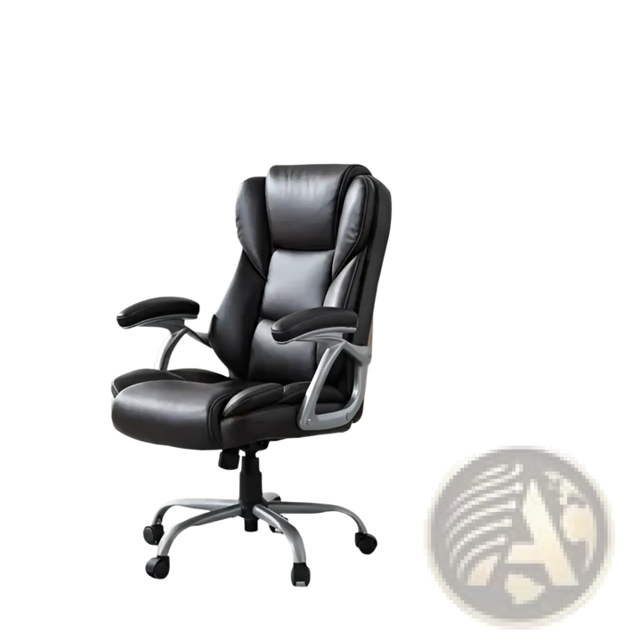 Brown Leather Executive Office Chair with Chrome Base