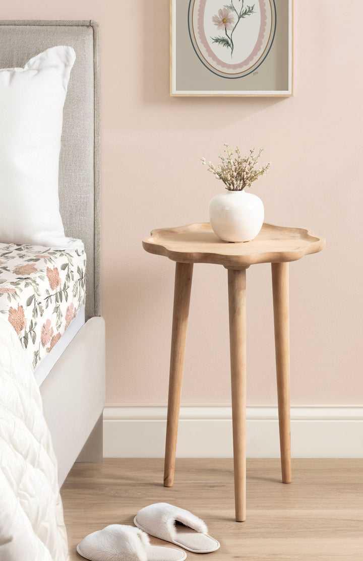 Alezar Scallop Wood Side Table