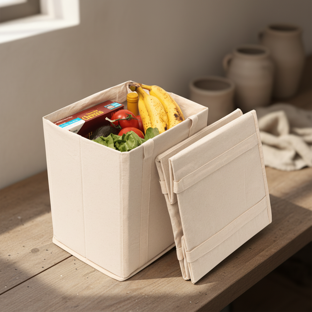 Reusable Organic Cotton Canvas Bins (Set of 2)