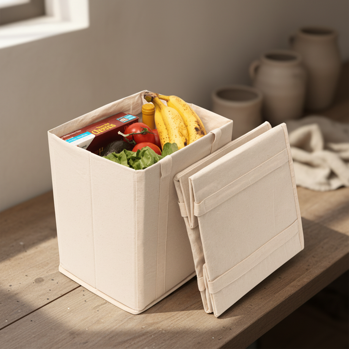Reusable Organic Cotton Canvas Bins (Set of 2)