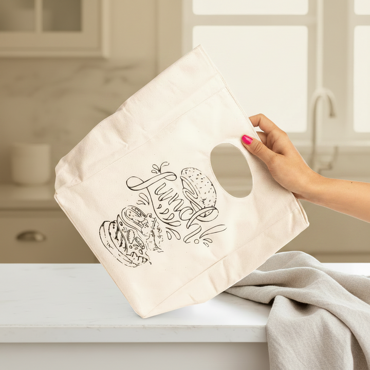 Reusable Organic Cotton Canvas Lunch Bag–Snap Closure