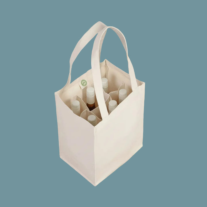 Organic Cotton Canvas Wine Tote—6‑Bottle