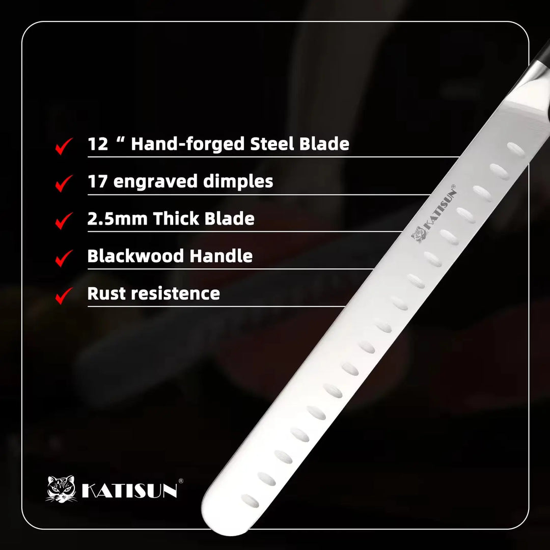 Carbon Steel 10 Inch Chef Knife for Meat and Ham