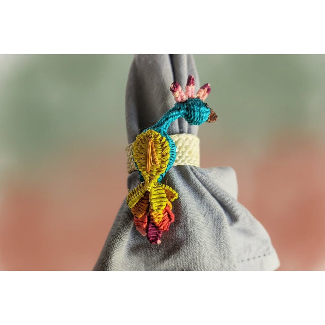 Peacock Handwoven Iraca Napkin Ring — Napkin Ring, [material], MacondoForever