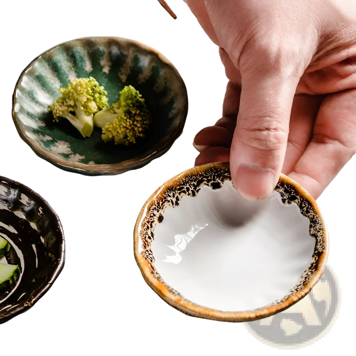 Ceramic Condiment Bowls Hand Painted Snack Dishes