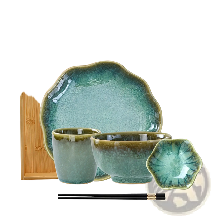 Ceramic Tableware Set Scalloped Fambe Diamond Dishes