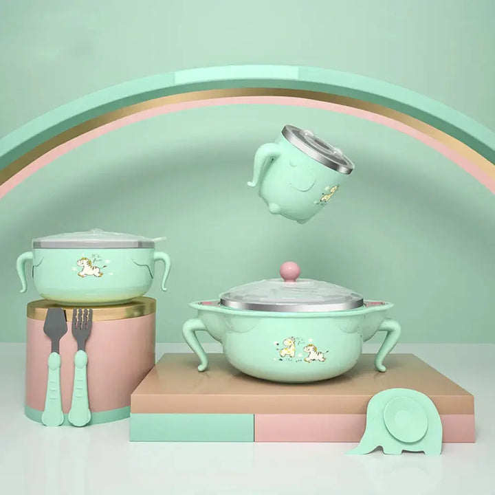 Arbaglobal Unicorn Ceramic Baby Feeding and Tableware Set