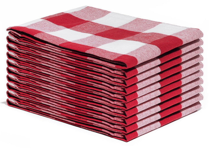 Cotton Plaid Kitchen Towels (Set of 6