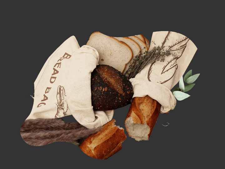 Reusable Organic Linen Bread Bags (Set of 4)