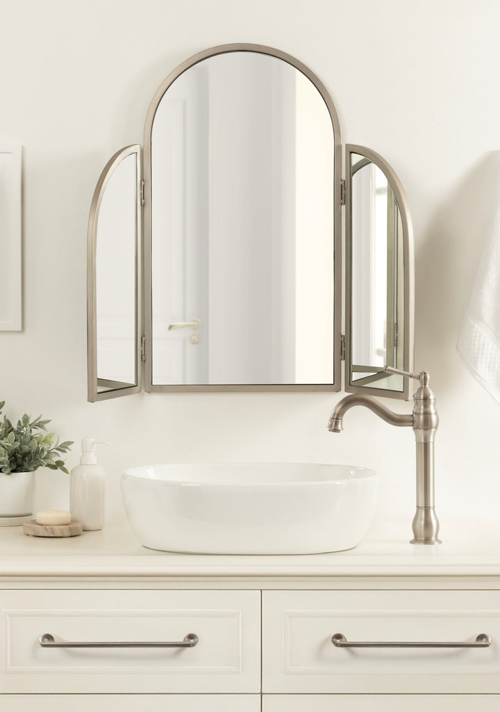 Amoli Tri-Fold Arch Metal Mirror