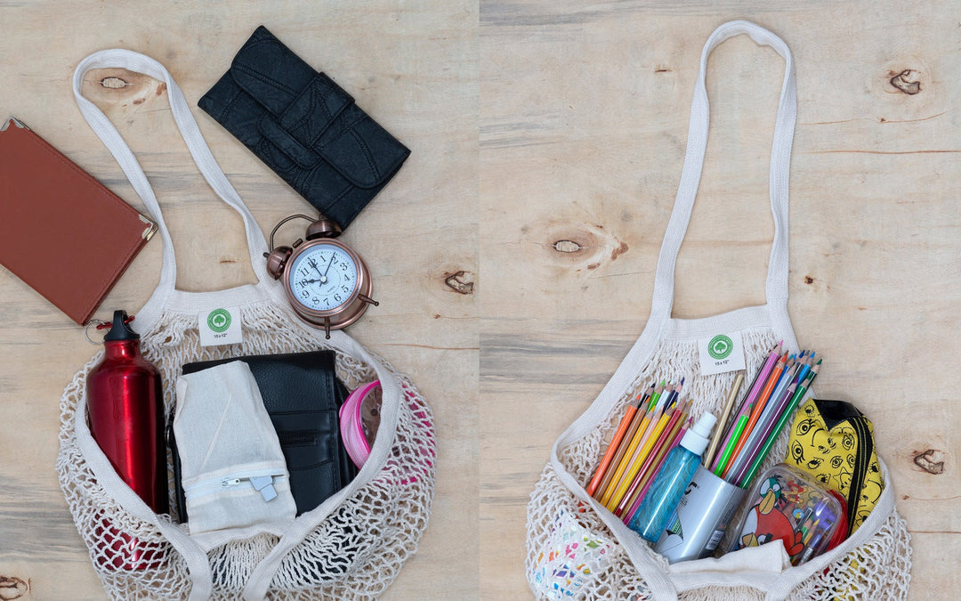 Reusable Organic Cotton Mesh Tote Bags (Sets of 1, 2 or 3)