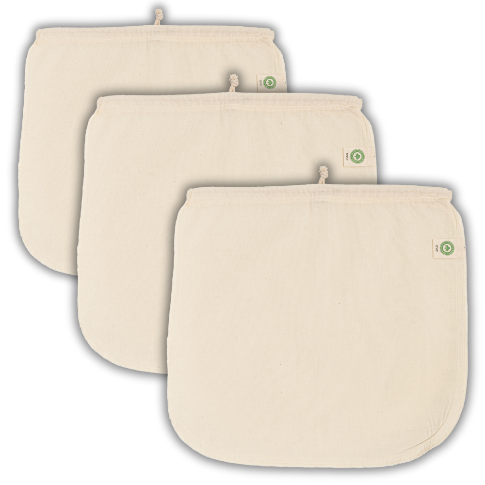 Organic Cotton Nut Milk & Straining Bags (Set of 4 Sizes0
