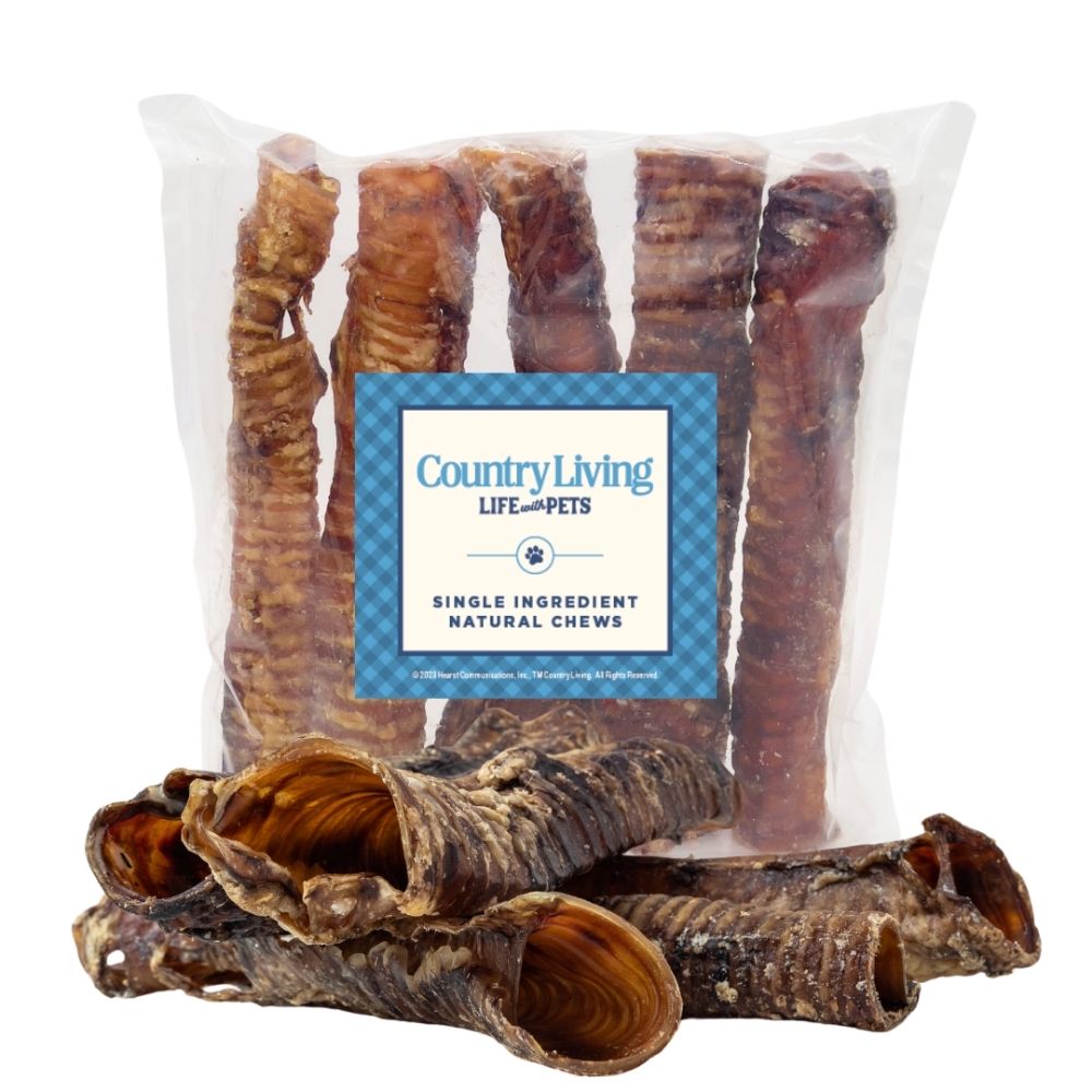 Bagged beef trachea dog treats, single-ingredient natural chews, 5-pack