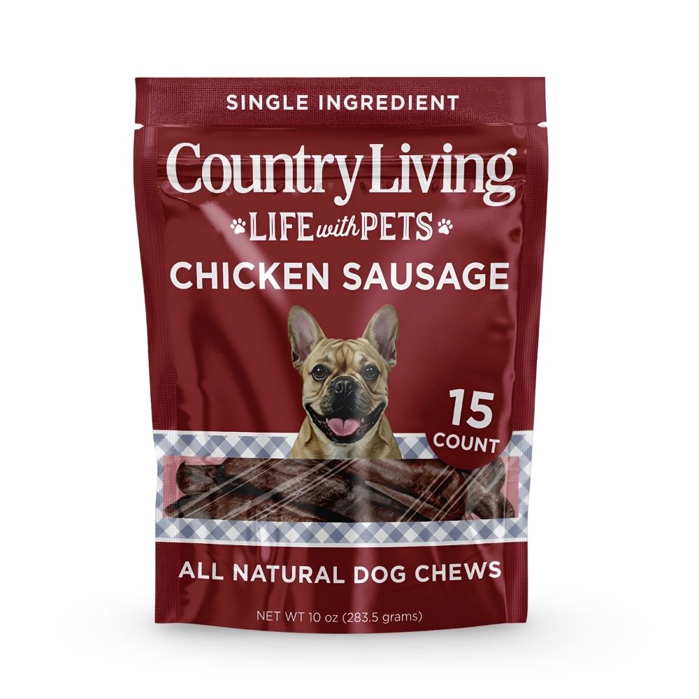 Country Living chicken sausage dog chews bag, 15-count, single ingredient