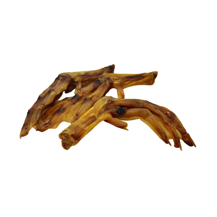 Duck feet dog treat chews, small bundle of dried pieces