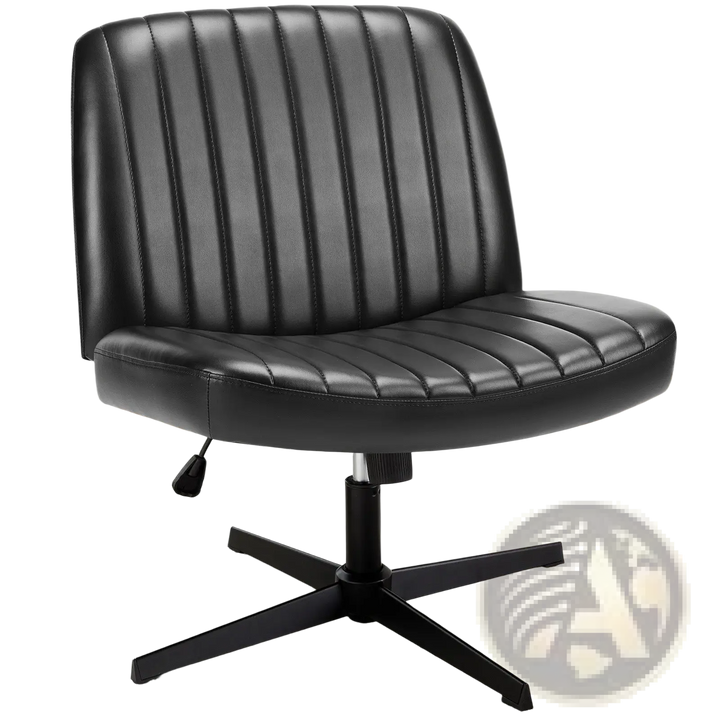 Cross Legged Office Chair Wide Swivel Armless Desk Chair
