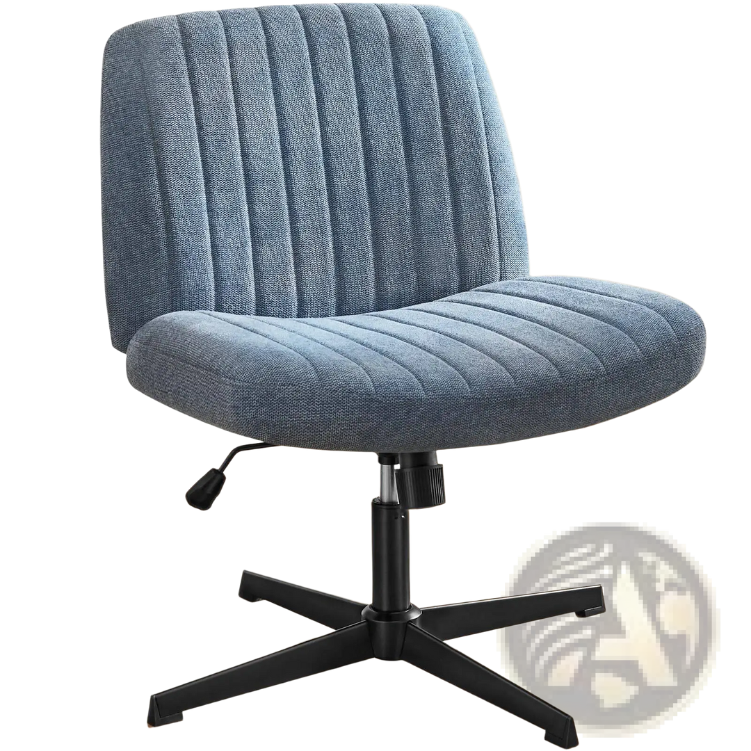 Cross Legged Office Chair Wide Swivel Armless Desk Chair