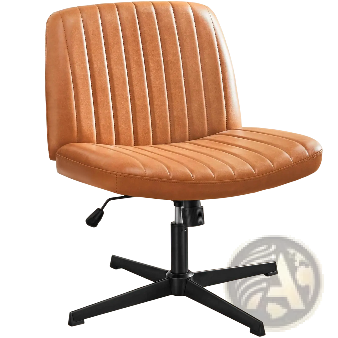 Cross Legged Office Chair Wide Swivel Armless Desk Chair