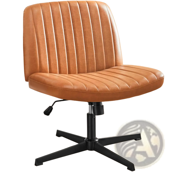 Cross Legged Office Chair Wide Swivel Armless Desk Chair