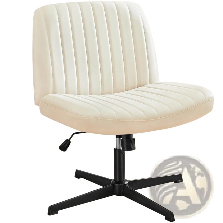Cross Legged Office Chair Wide Swivel Armless Desk Chair