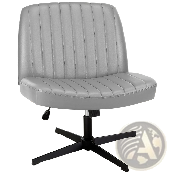 Cross Legged Office Chair Wide Swivel Armless Desk Chair