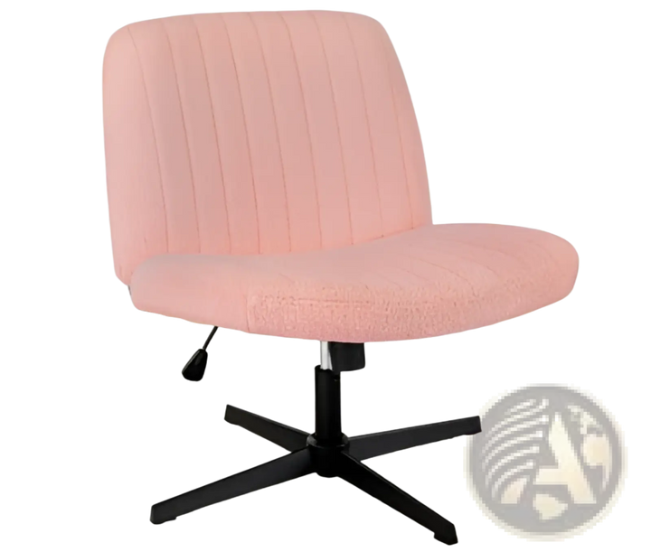 Cross Legged Office Chair Wide Swivel Armless Desk Chair